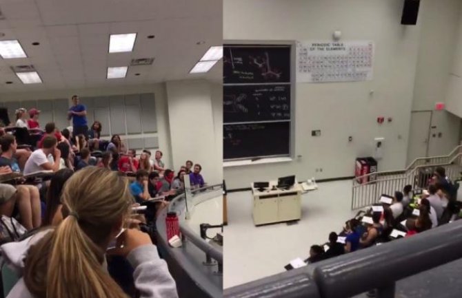 Profesor se opkladio sa studentom: Ako pogodiš kantu na drugoj strani amfiteatra, svi ste prošli (VIDEO)