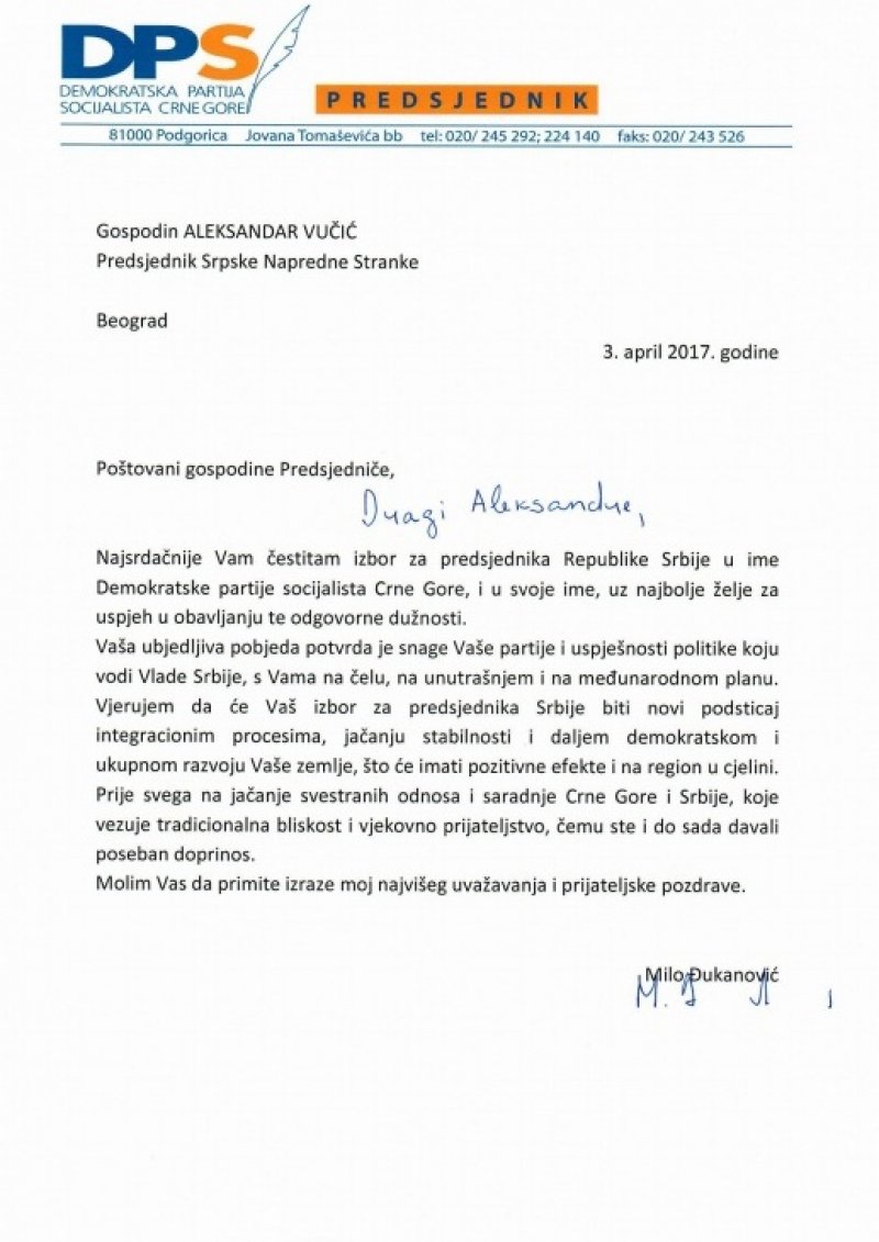 CestitkaMilaDjukanovicaAleksandruVucicu30420171