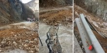 200 m3 kamenog materija se obrušilo na put, oštećen kolovoz, 30-tak kamiona blokirano