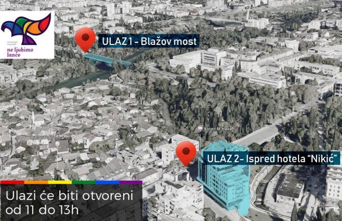 Podgorica: Povorka ponosa kreće u 13h, više ulica zatvoreno