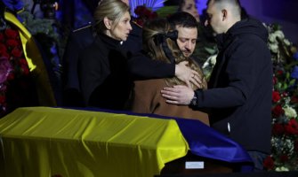 Zelenski sa suprugom prisustvovao sahrani ministra unutrašnjih poslova Ukrajine