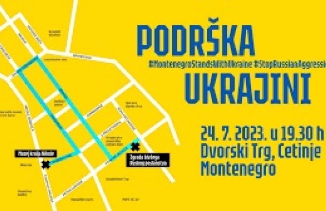 Sjutra šetnja podrške Ukrajini na Cetinju: Da odamo poštu žrtvama rata i pružimo podršku herojskom ukrajinskom narodu